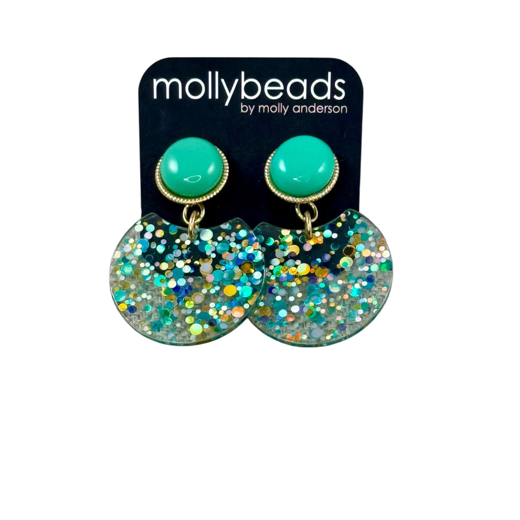 E2324 Turquoise acrylic earrings