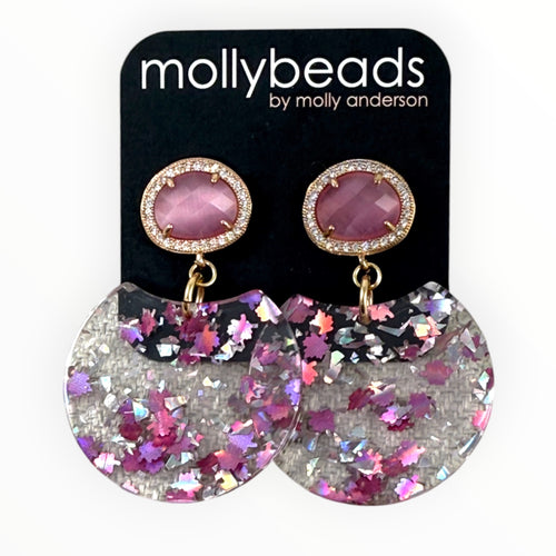 E2326 Pink acrylic earrings