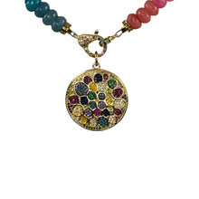 N4040 - Rainbow agate beads with removable pendant