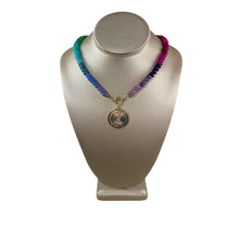 N4021 -Rainbow agate beads with removable pendant