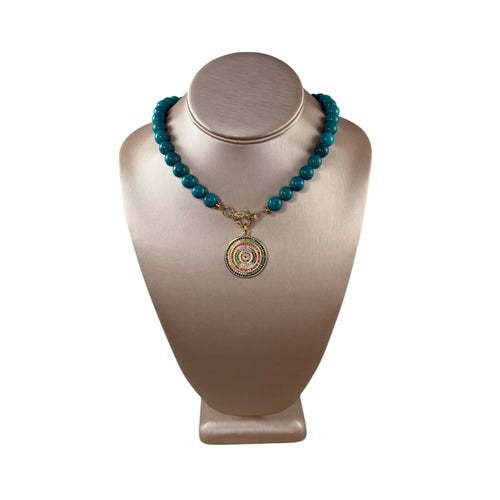 N4038 - Turquoise beads with removable pendant