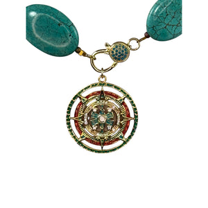 N4024 -Turquoise beads with removable pendant