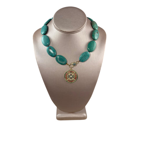 N4024 -Turquoise beads with removable pendant