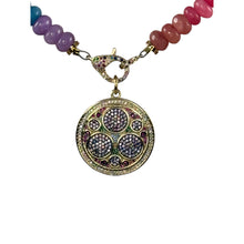 N4037 - Rainbow agate beads with removable pendant