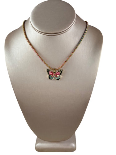 N4061 - Cord necklace with butterfly