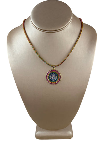 N4051 - Cord necklace with rhinestone charm