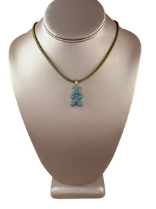 N4056 - Cord necklace with rhinestone bear charm