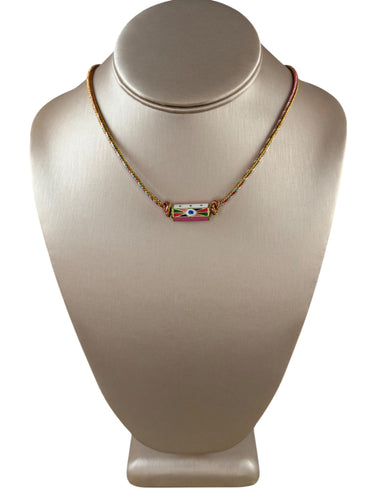 N4065 - Cord necklace with enamel charm