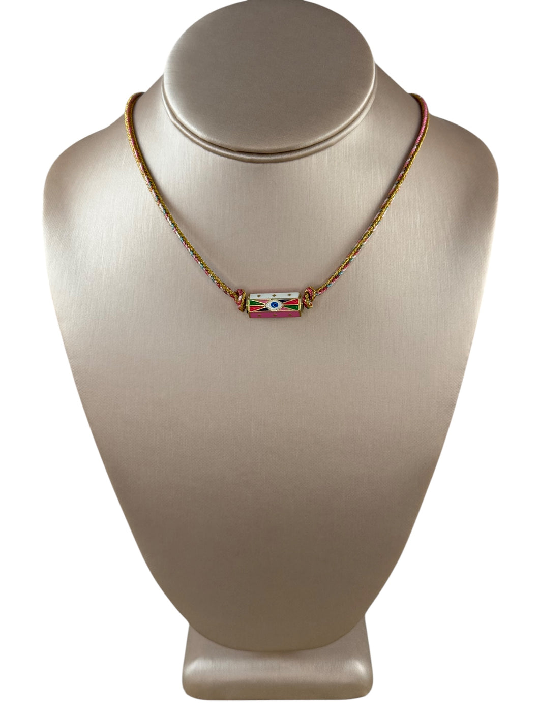 N4065 - Cord necklace with enamel charm