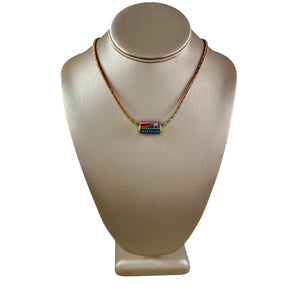 N4088 - Cord necklace with enamel charm