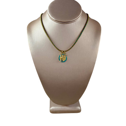 N4090 - Cord necklace with enamel charms