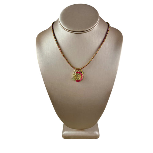 N4092 - Cord necklace with gold charms