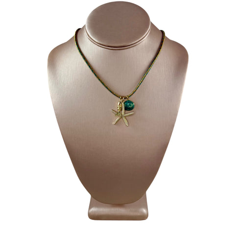 N4069 - Cord necklace with sea life pendants