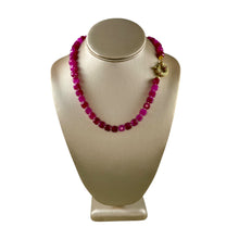 N4082 - Pink agate faceted beads with rhinestone clasp
