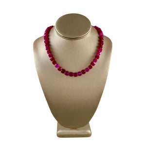 N4082 - Pink agate faceted beads with rhinestone clasp