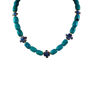 N4102- Turquoise with cloisonné beads