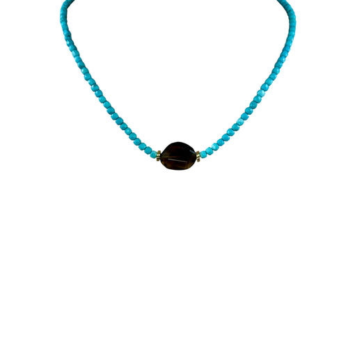 N4101 - Turquoise with citrine pendant