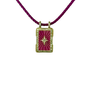 N4095 - Cord necklace with enamel charm