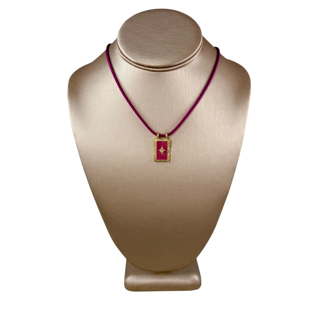 N4095 - Cord necklace with enamel charm