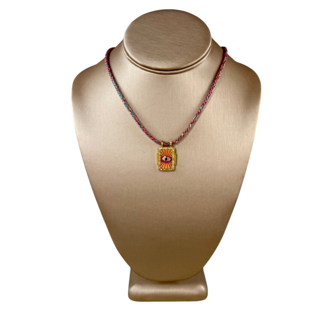 N4100 - Cord necklace with evil eye charm