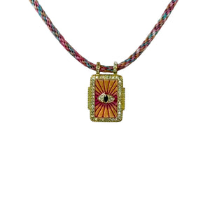 N4100 - Cord necklace with evil eye charm