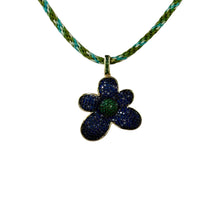 N4096 - Cord necklace with rhinestone flower charm