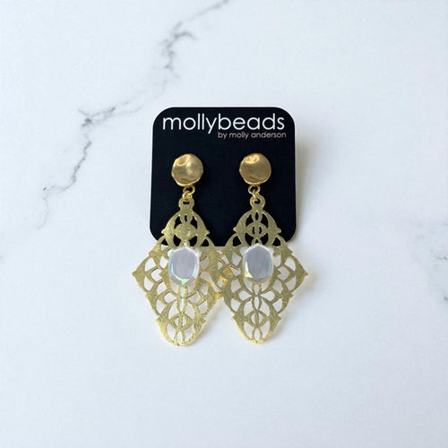 E3398P Gold filigree with mother of pearl