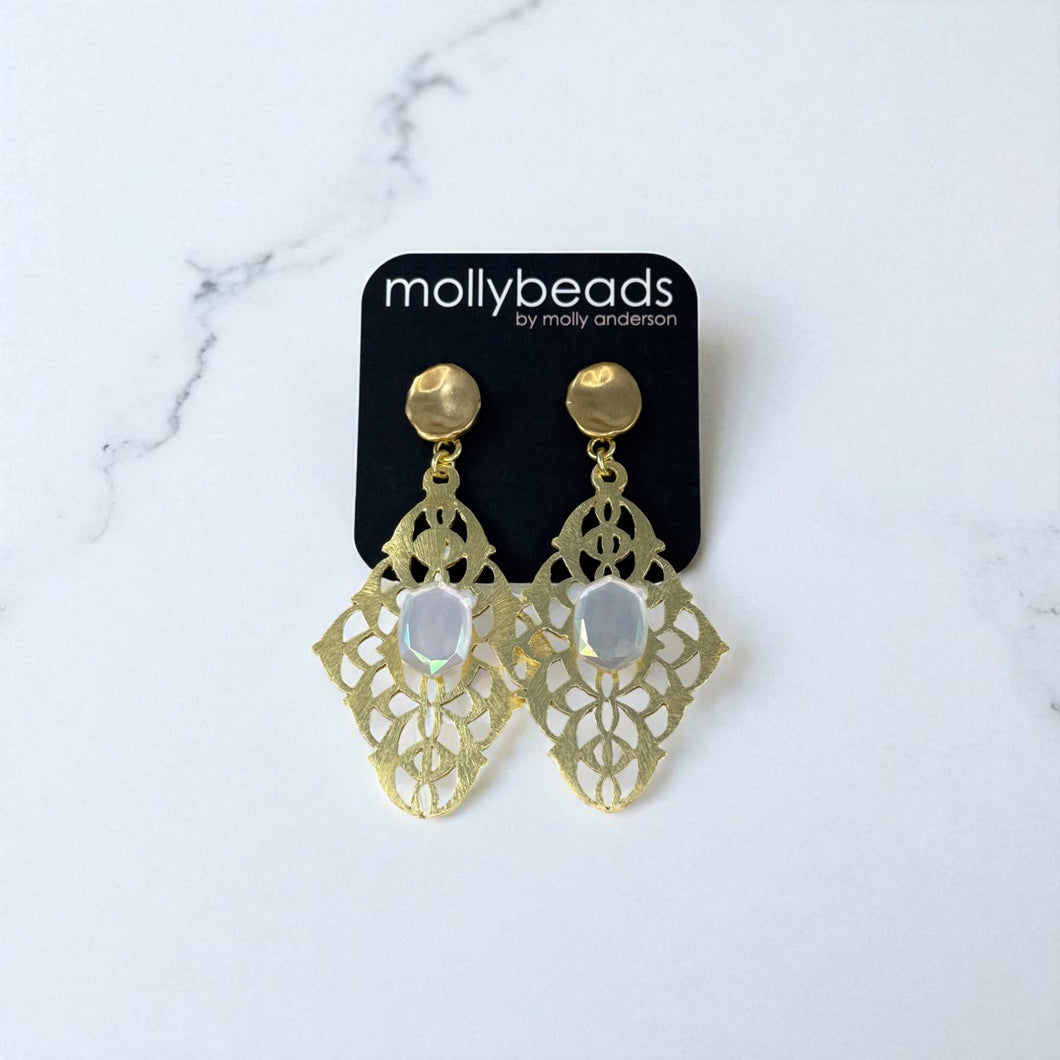 E3398P Gold filigree with mother of pearl