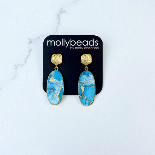 E3377T Gold posts with Turquoise drops