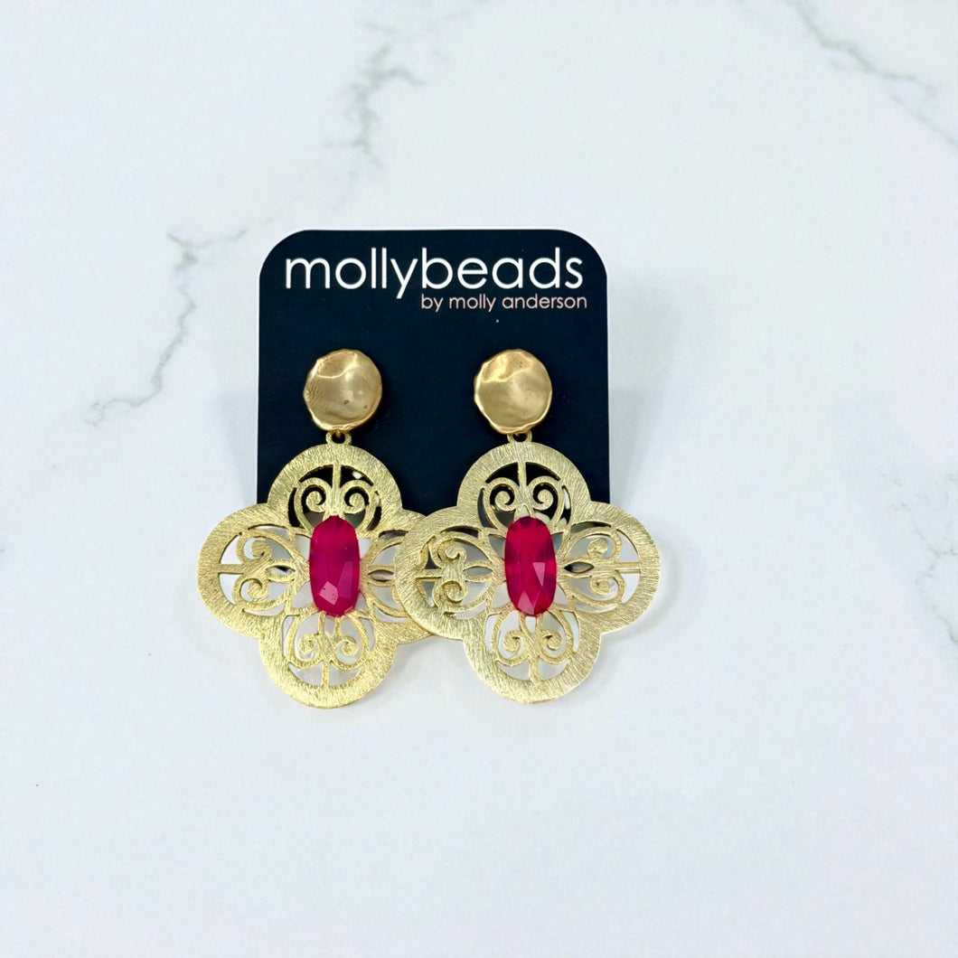 E3391 Gold filigree with pink