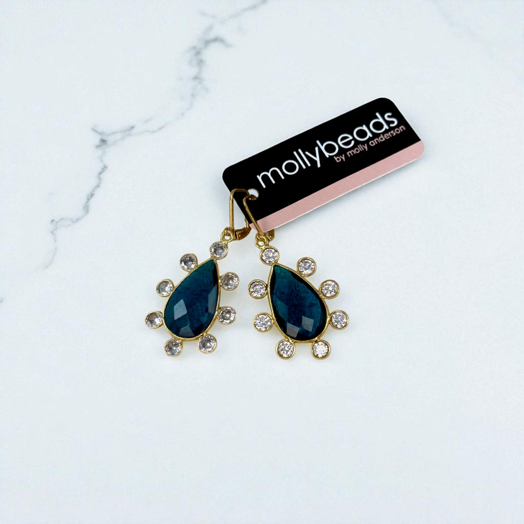 E3402B Blue topaz and white sapphire drops