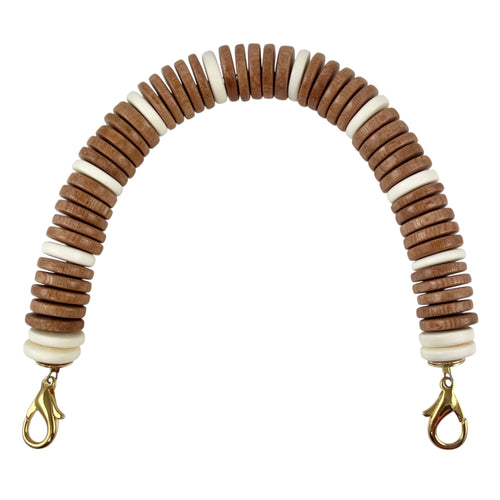 MBH12 - Tan and cream beaded handle