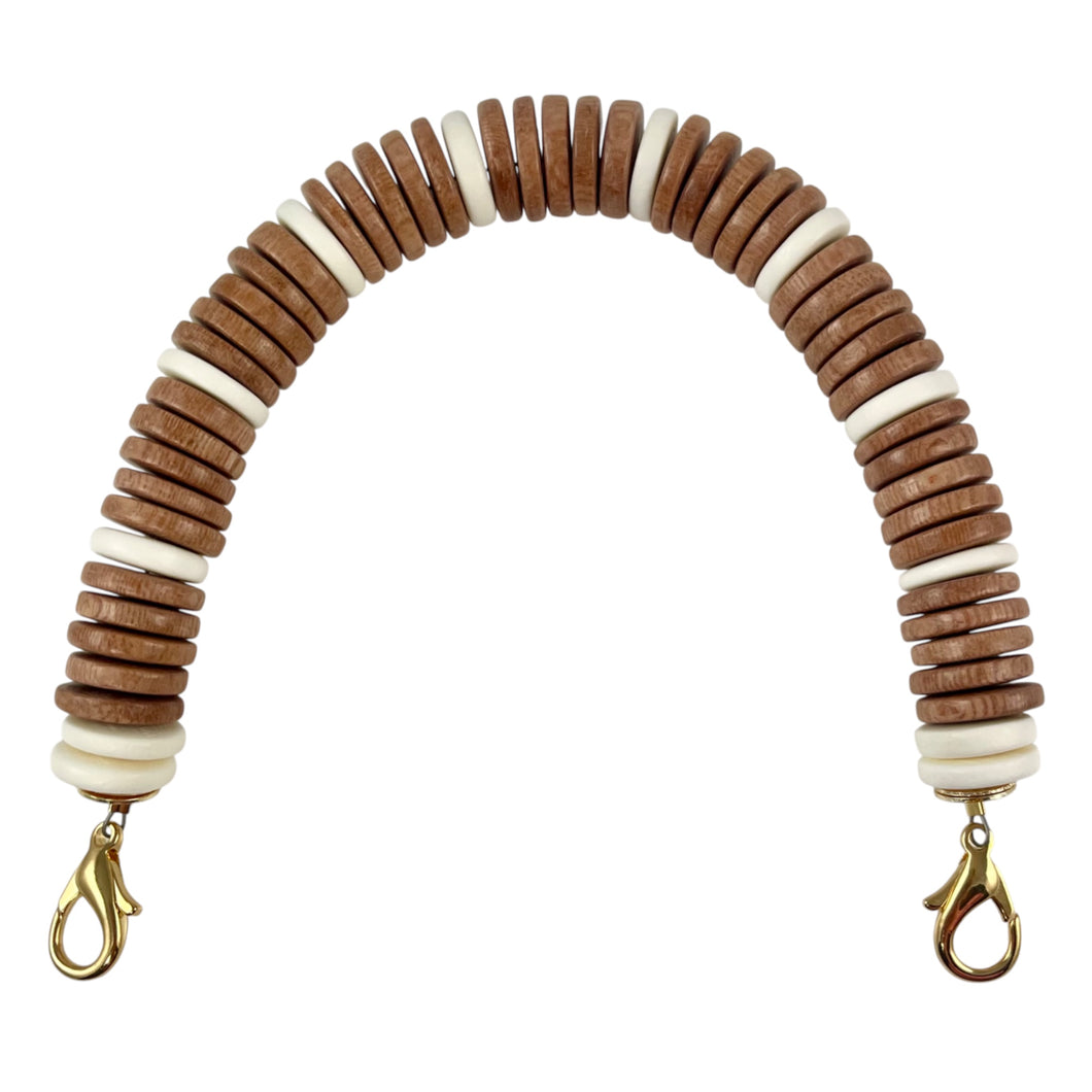 MBH12 - Tan and cream beaded handle