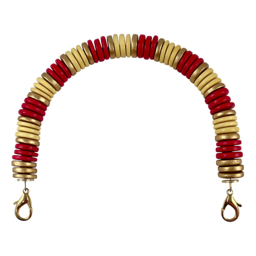 MBH02 -Yellow and red beaded handle
