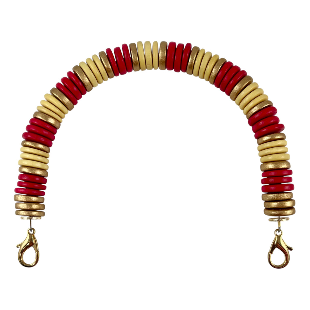 MBH02 -Yellow and red beaded handle