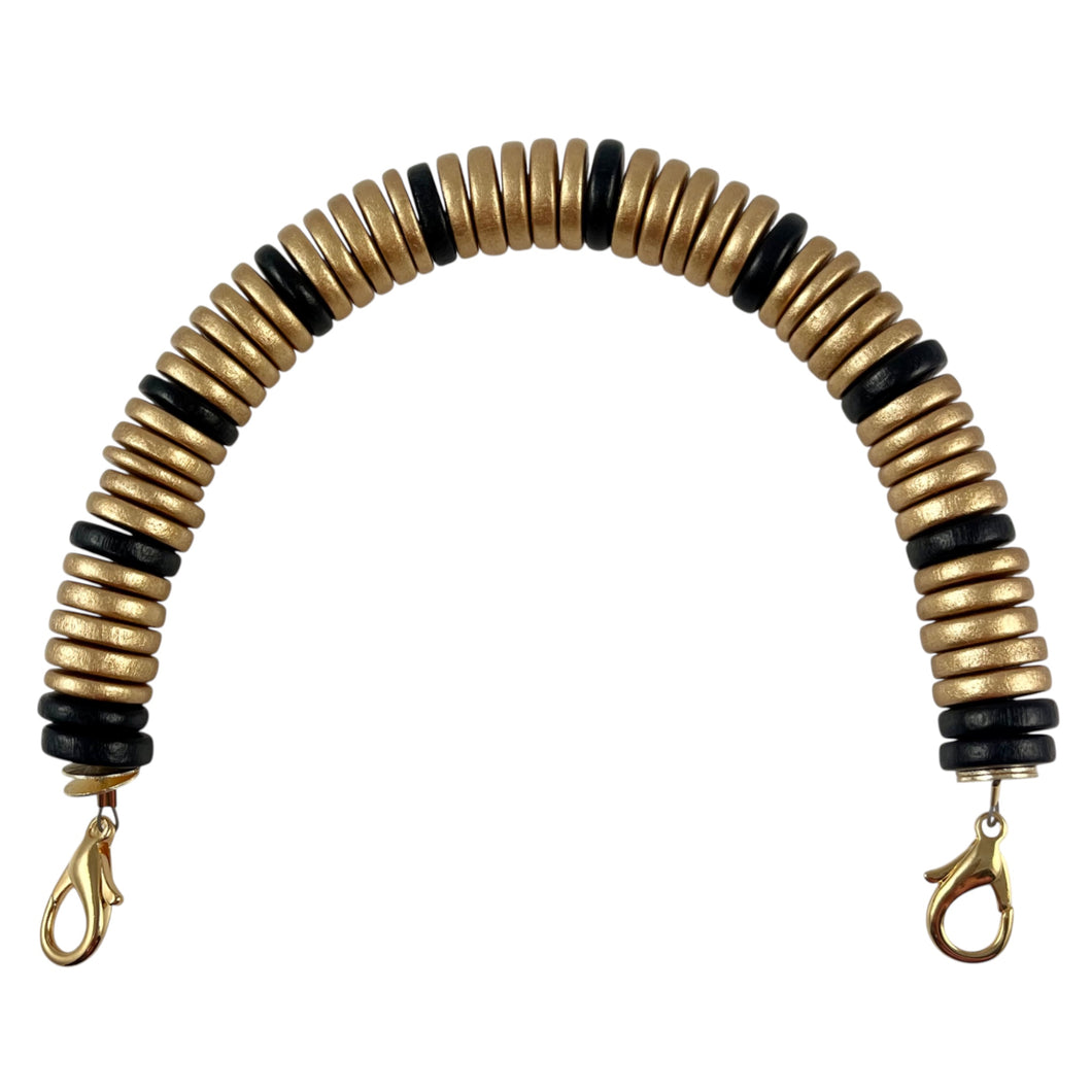 MBH06 -Black and gold beaded handle